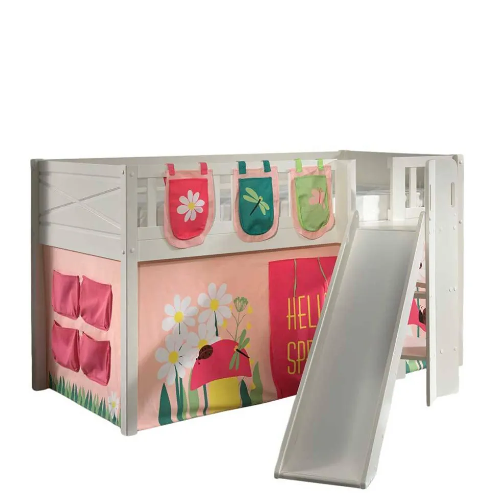 Spielbett mit schräger Rutsche Frühlingsmotive - Annimo