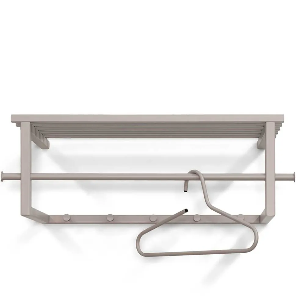Stahl Hängegarderobe in Taupe - Helias