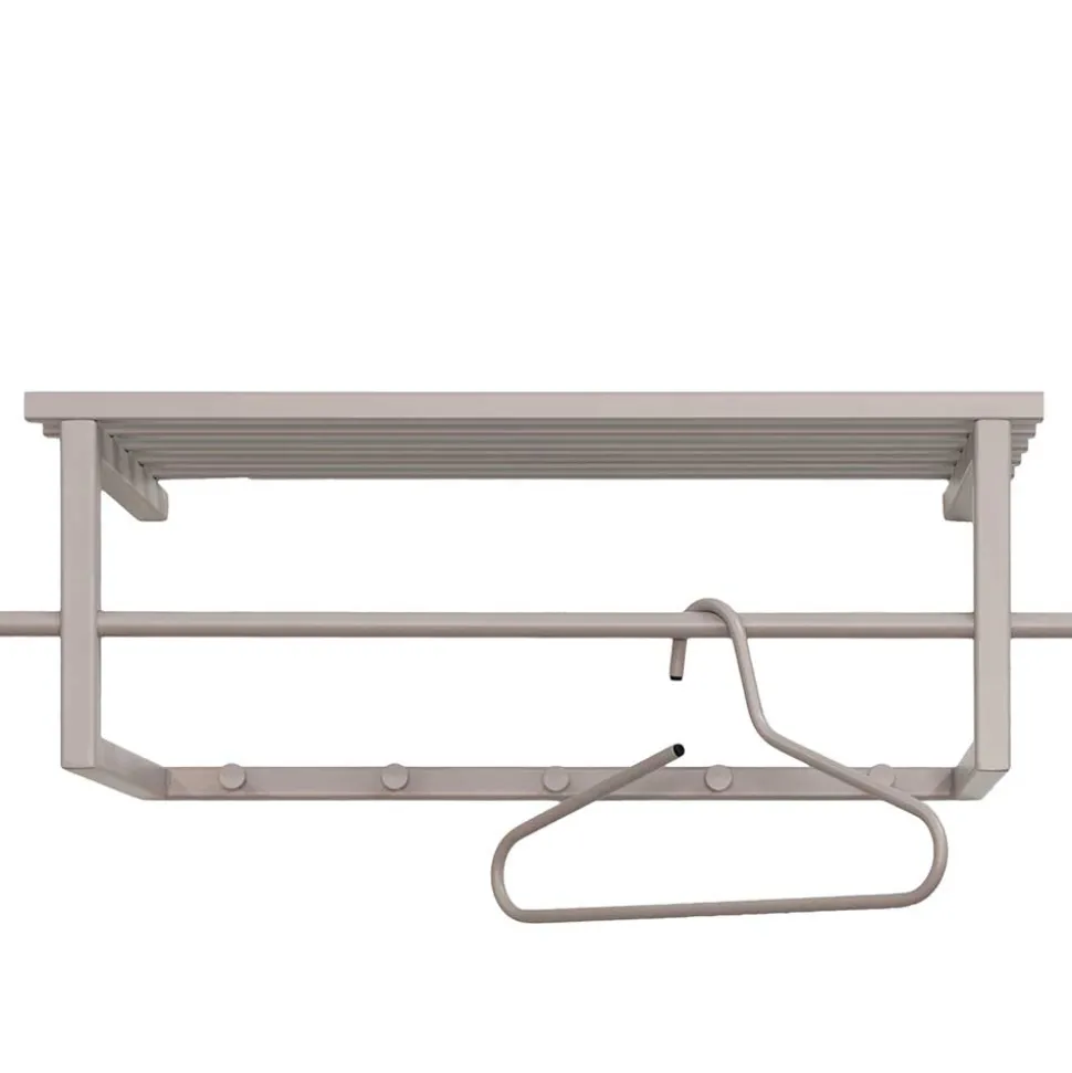 Stahl Hängegarderobe in Taupe - Helias