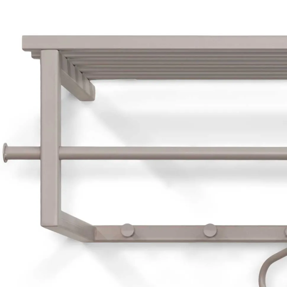 Stahl Hängegarderobe in Taupe - Helias