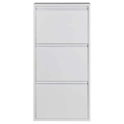 Stahl Schuhschrank in Weiß pulverbeschichtet - Donzai