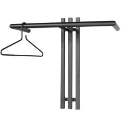 Stahl T-Design Wandgarderobe in Schwarz - Brittania