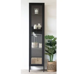 Stahl-Vitrine in Schwarz - Rodicca