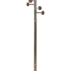 Standgarderobe in Nickelfarben & Natur - Rambano