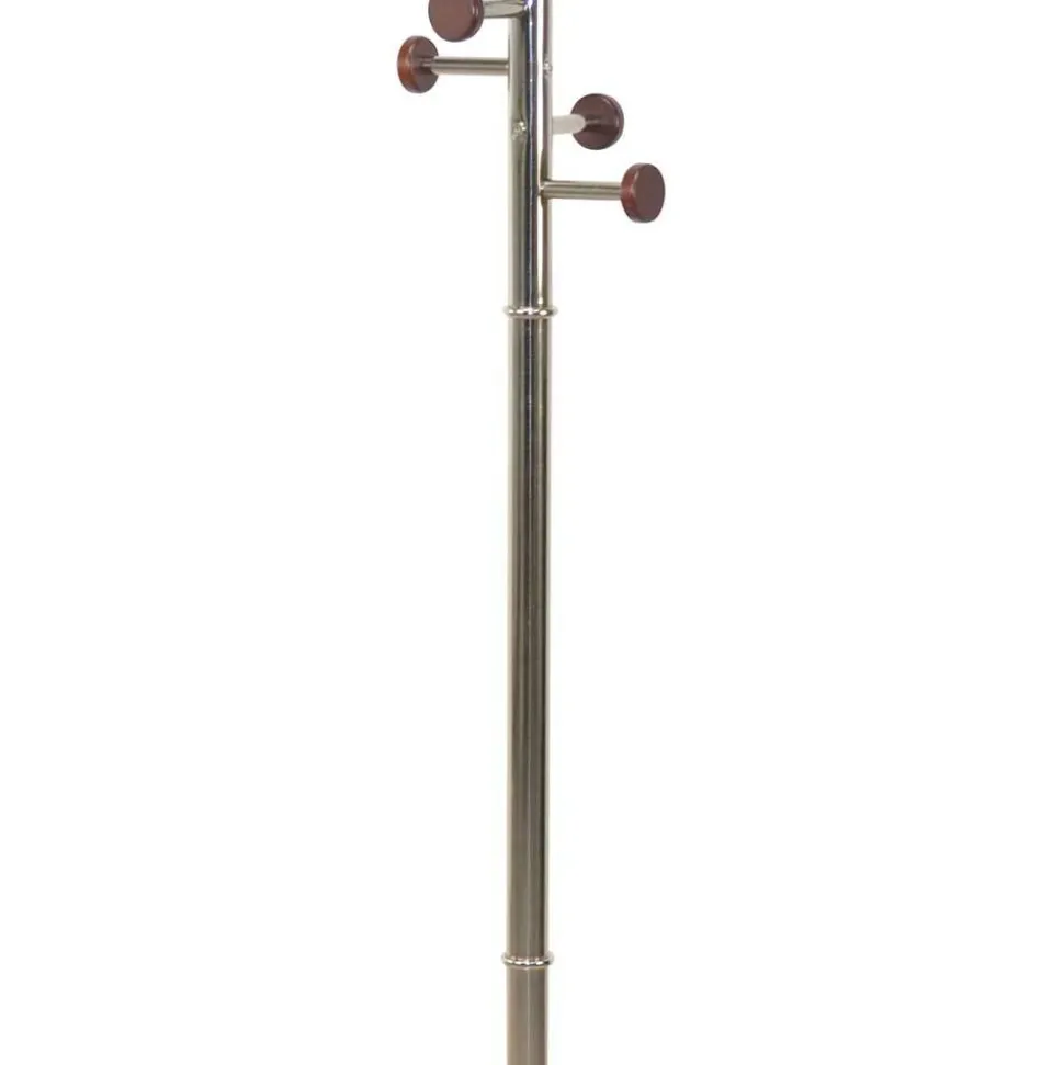 Standgarderobe in Nickelfarben & Natur - Rambano