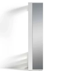 Standgarderobe mit Spiegel in Weiß - Emja