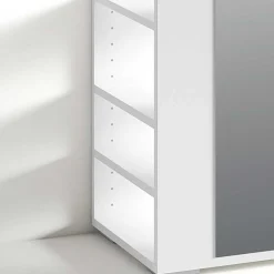 Standgarderobe mit Spiegel in Weiß - Emja