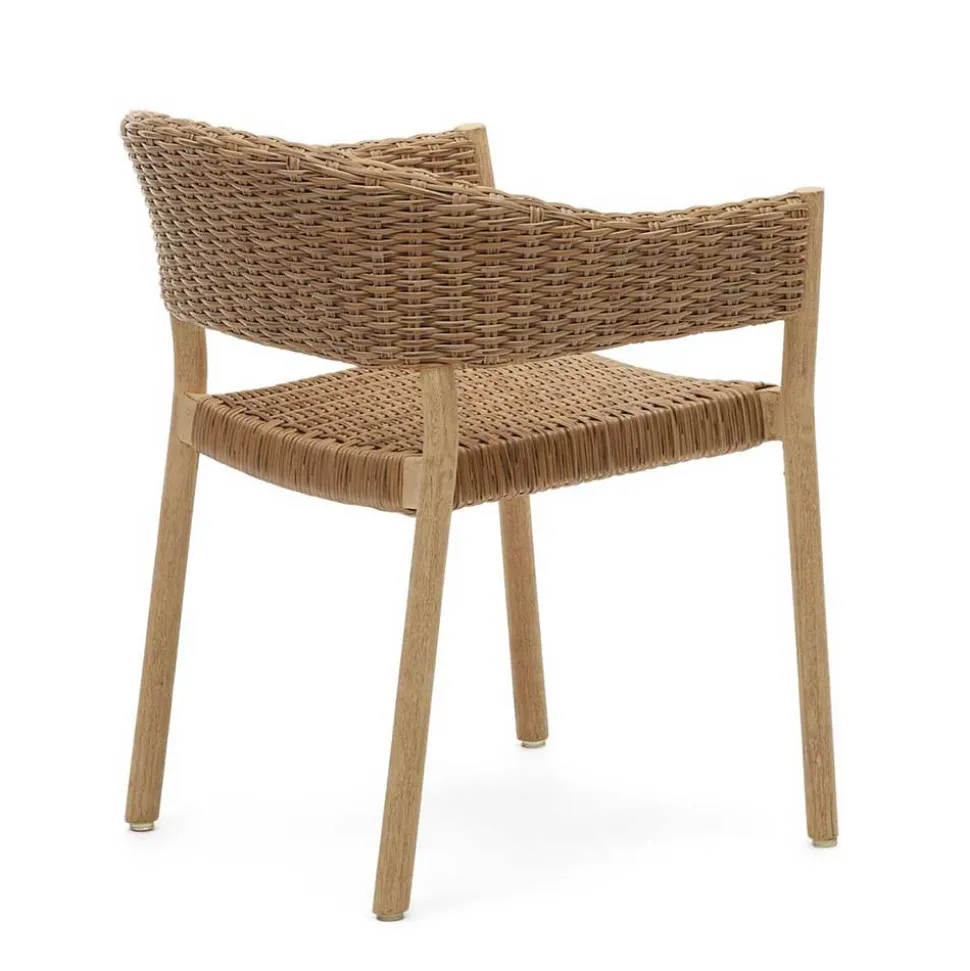 Stapelbare Armlehnstühle aus Eukalyptusholz - Finola (4er Set)