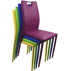 Stapelbare Polsterstühle in Gelb - Liguria (4er Set)