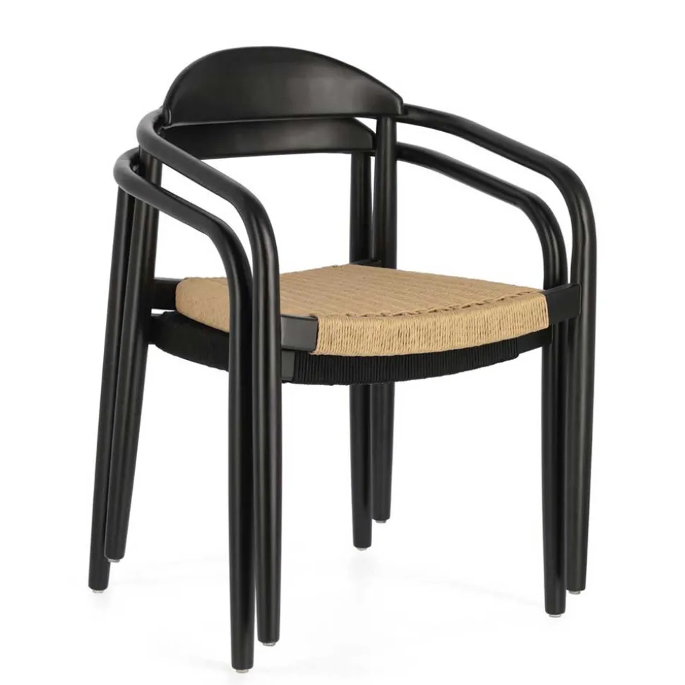 Stapelbarer Armlehnenstuhl im Skandi Design - Giulietta (4er Set)