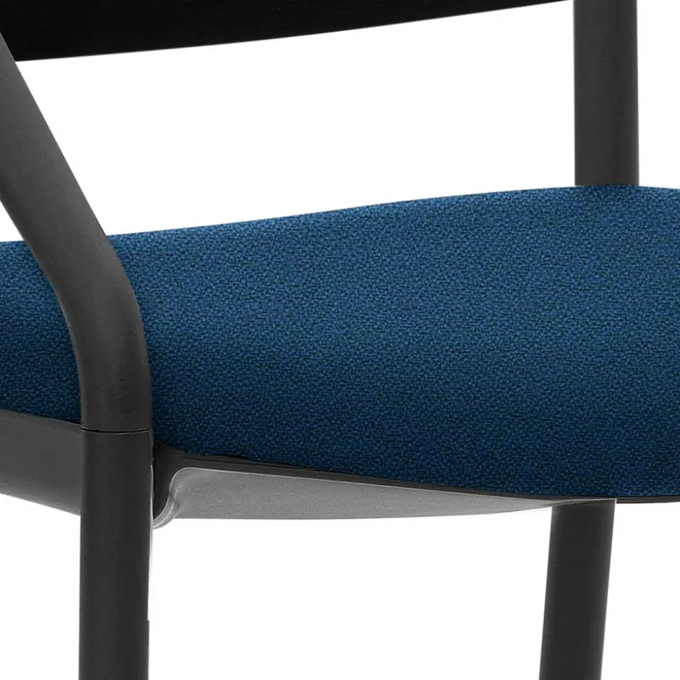 Stapelbarer Armlehnenstuhl in Schwarz & Dunkelblau - Calicantas
