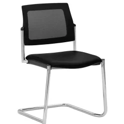 Stapelbarer Freischwinger Stuhl in Schwarz - Campane