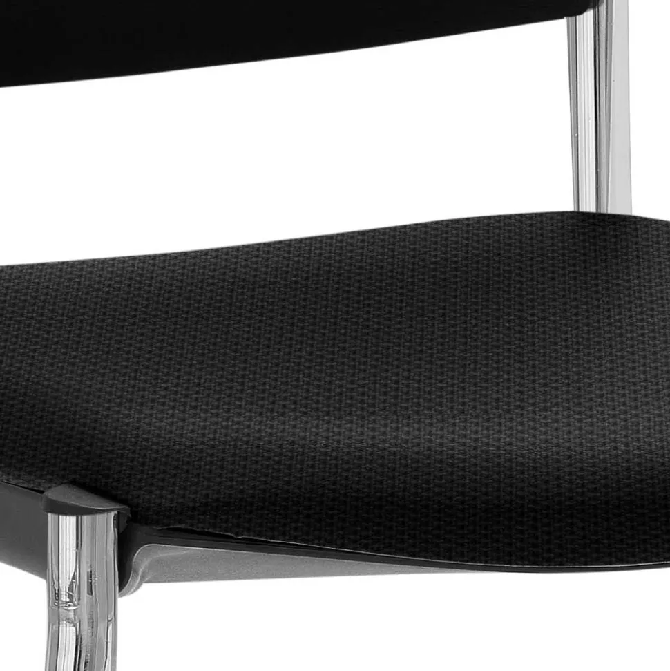 Stapelbarer Freischwinger Stuhl in Schwarz - Campane