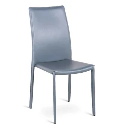 Stapelbarer Hochlehner in Grau Anca Kunstleder (4er Set)