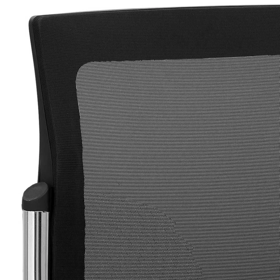 Stapelstuhl in Schwarz & Rot & Chrom - Oona