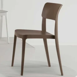 Stapelstuhl in Taupe Kunststoff - Persia (4er Set)