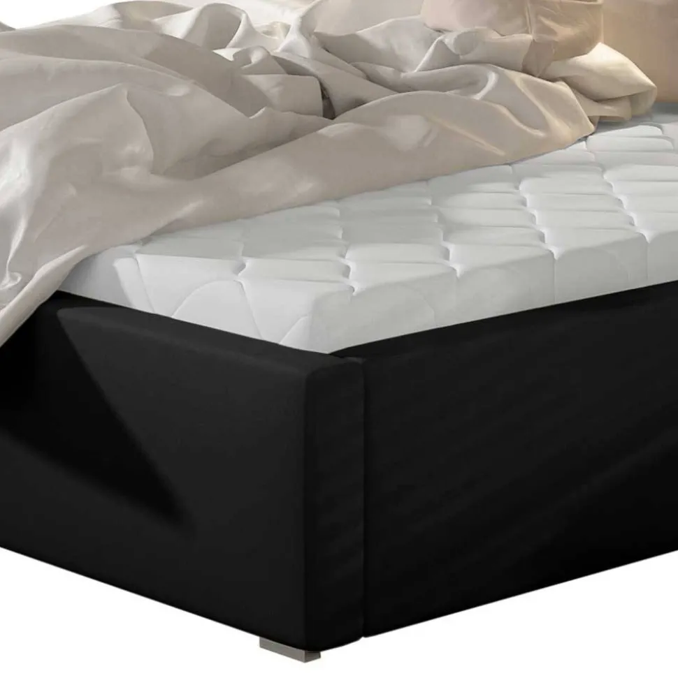 Stauraum Bett in Schwarz Kunstlederbezug - Roxing