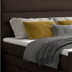 Stauraum Boxspringbett in Braun Stoff - Birt