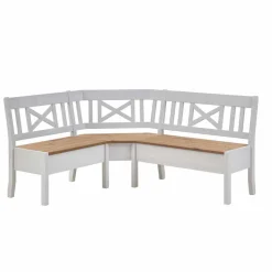 Stauraum Eckbank Lugon in Weiß Kiefer massiv