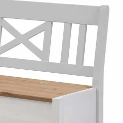 Stauraum Eckbank Lugon in Weiß Kiefer massiv