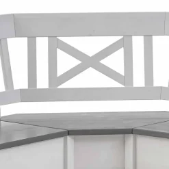 Stauraum Eckbank Yoan in Weiß mit Grau