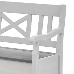 Stauraum Eckbank Yoan in Weiß mit Grau