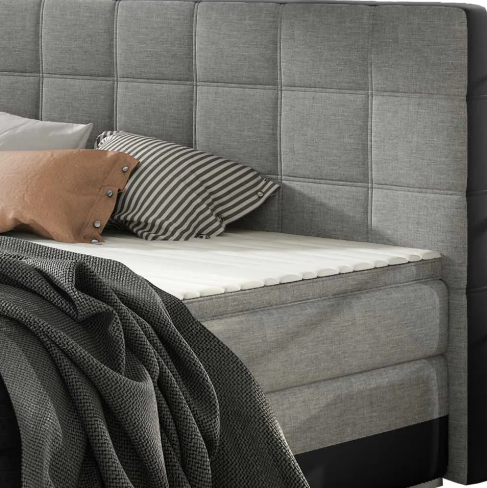 Stauraum Polsterbett in Grau und Schwarz - Surius