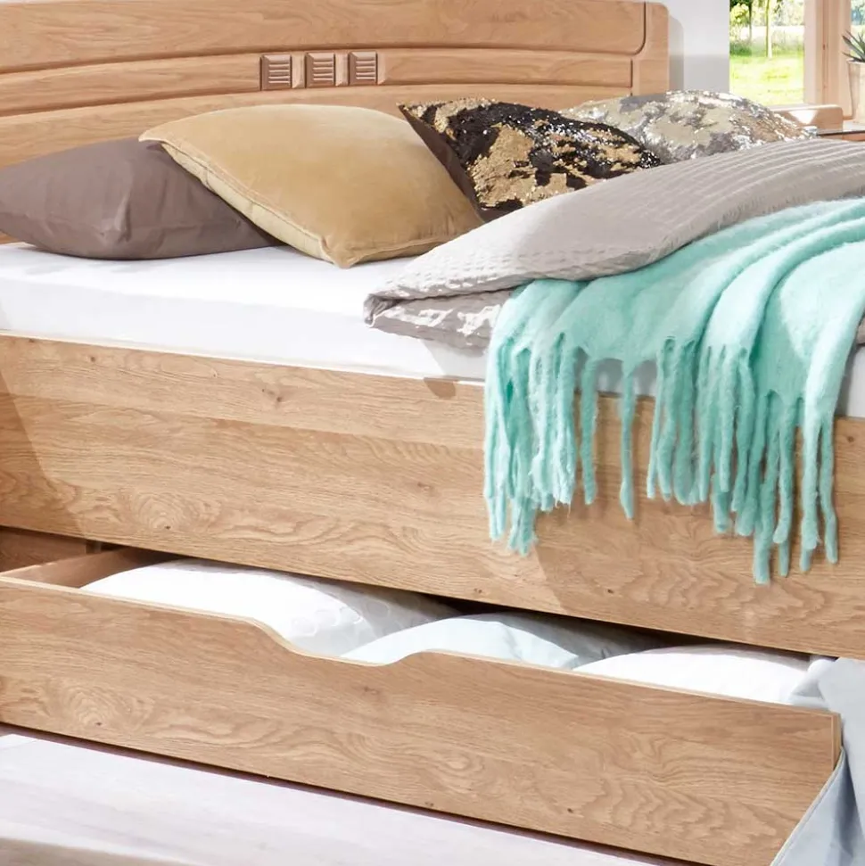 Stauraumbett Anlage aus Eiche - Sendician (dreiteilig)