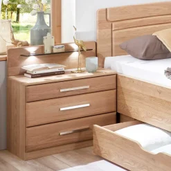 Stauraumbett Anlage aus Eiche - Sendician (dreiteilig)