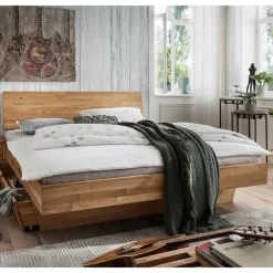 Stauraumbett aus Wildeiche Massivholz - Esvilda