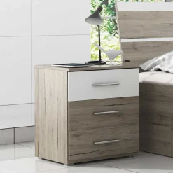 Stauraumbett in Eiche San Remo Dekor - Duno