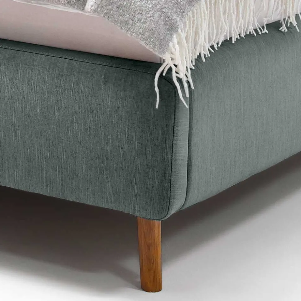 Stauraumbett in hellem Blau & Eiche - Armele