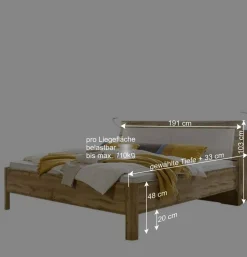 Stauraumbett Neriman und Nachtkommoden Set (dreiteilig)