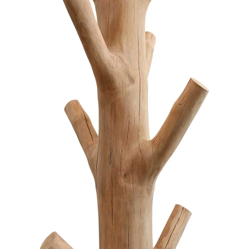 Stehlampe mit Stoffschirm und Naturholz Fuß - Longli