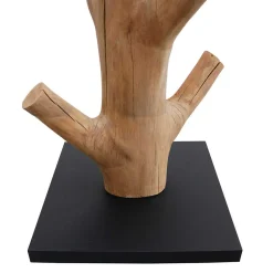 Stehlampe mit Stoffschirm und Naturholz Fuß - Longli