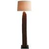 Stehlampe mit Stoffschirm und Treibholz Stele - Duvianco