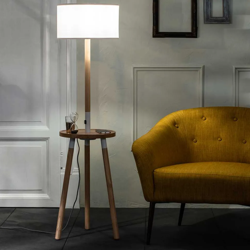 Stehlampe mit Tisch im Skandi Design - Lita