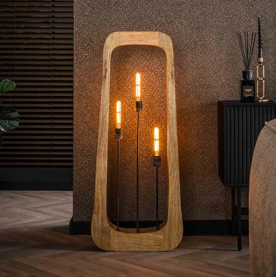 Stehleuchte aus Mangobaum Massivholz - Capitan