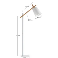 Stehleuchte in Weiß & Buche - Nostalc
