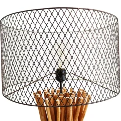 Stehleuchte mit Gitterschirm und Treibholz Fuß - Pamela