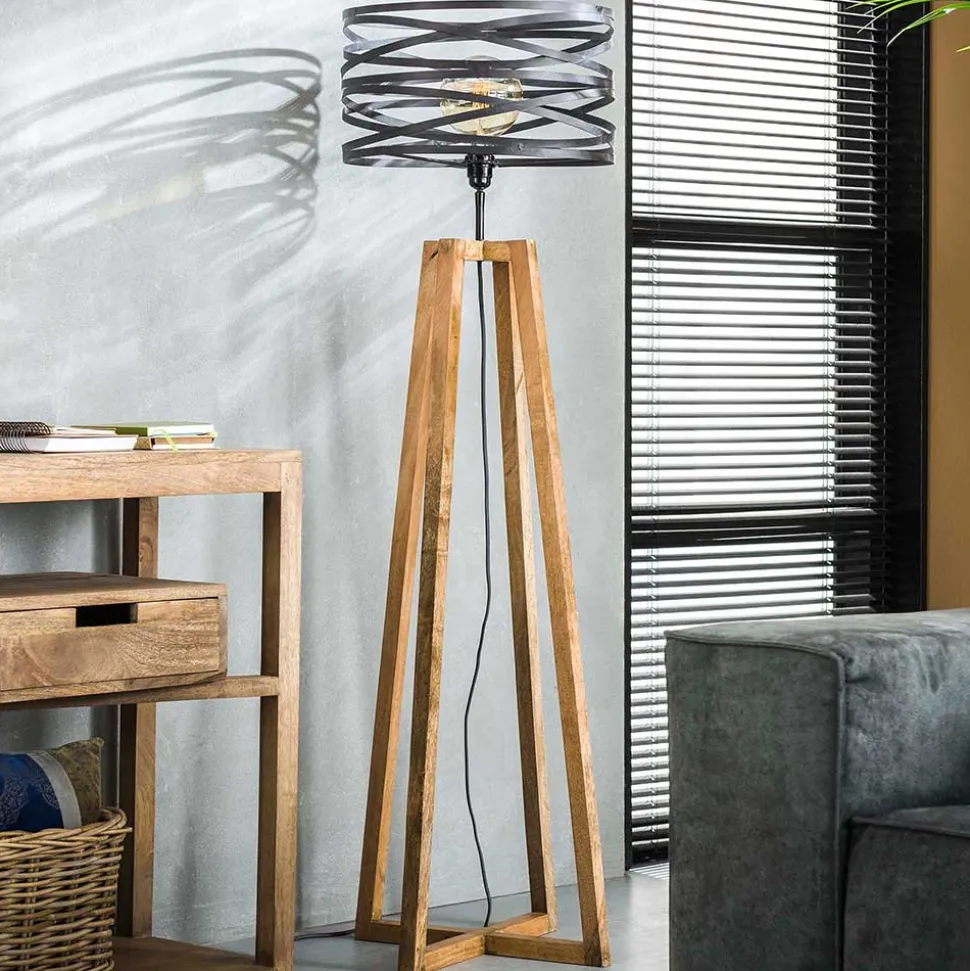 Stehleuchte mit Massivholz Bügelfuß - Unique