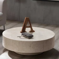 Stein Couchtisch Karan in Creme