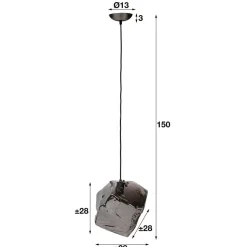 Steinoptik Hängelampe aus Glas - Annabell
