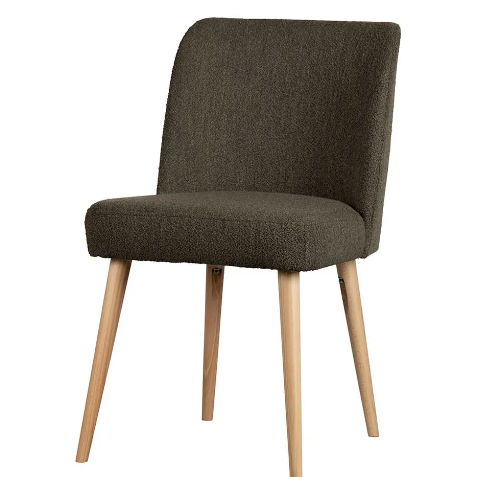 Stühle aus braunem Boucle Stoff - Convilla (2er Set)