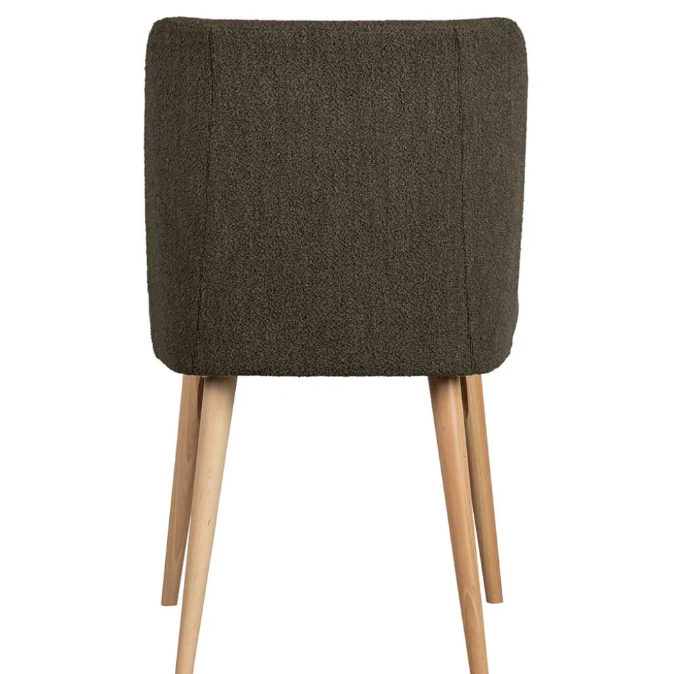 Stühle aus braunem Boucle Stoff - Convilla (2er Set)