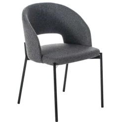 Stühle aus Strukturstoff Grau - Makimona (2er Set)