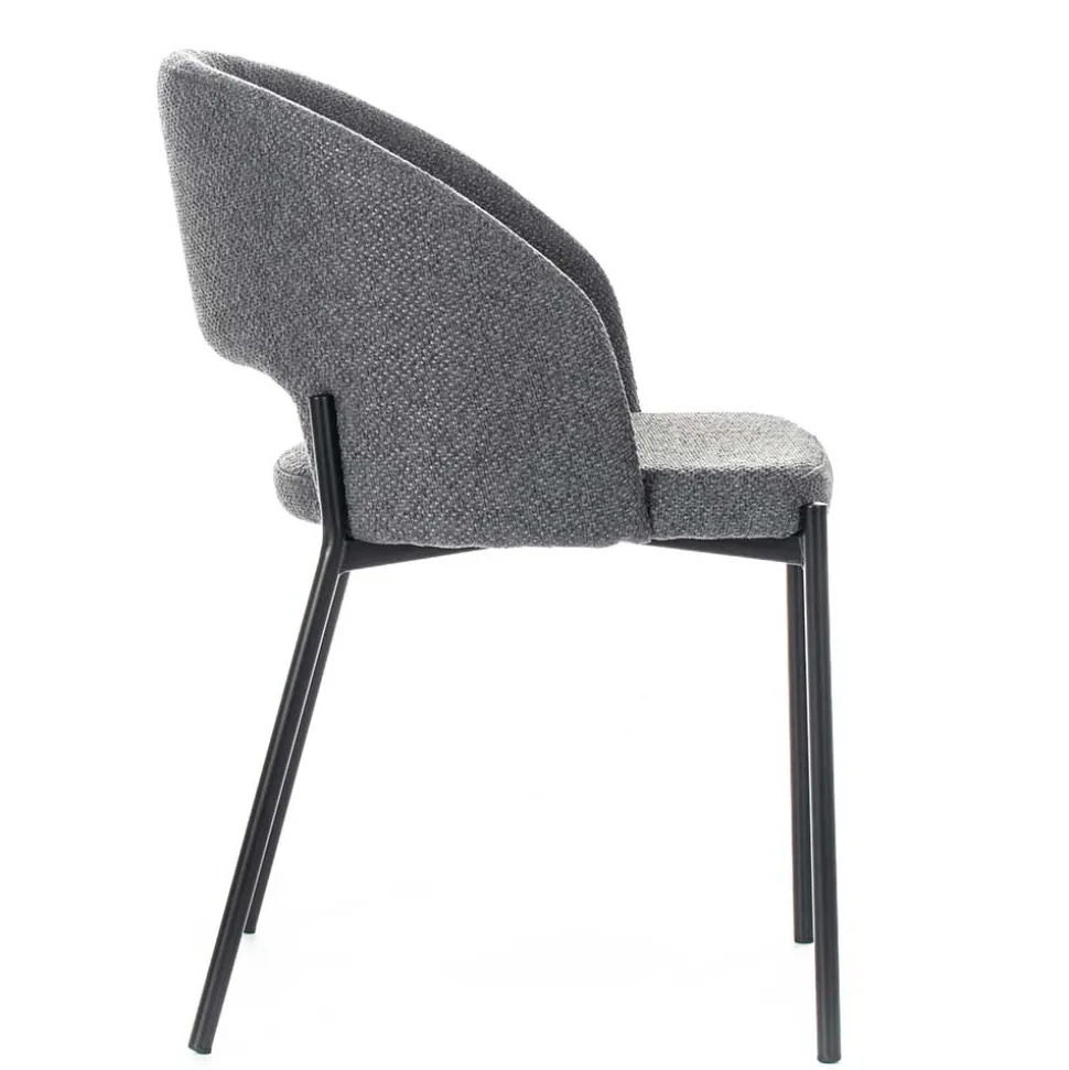 Stühle aus Strukturstoff Grau - Makimona (2er Set)