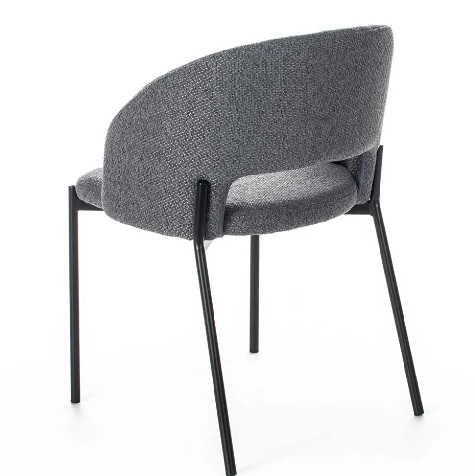 Stühle aus Strukturstoff Grau - Makimona (2er Set)