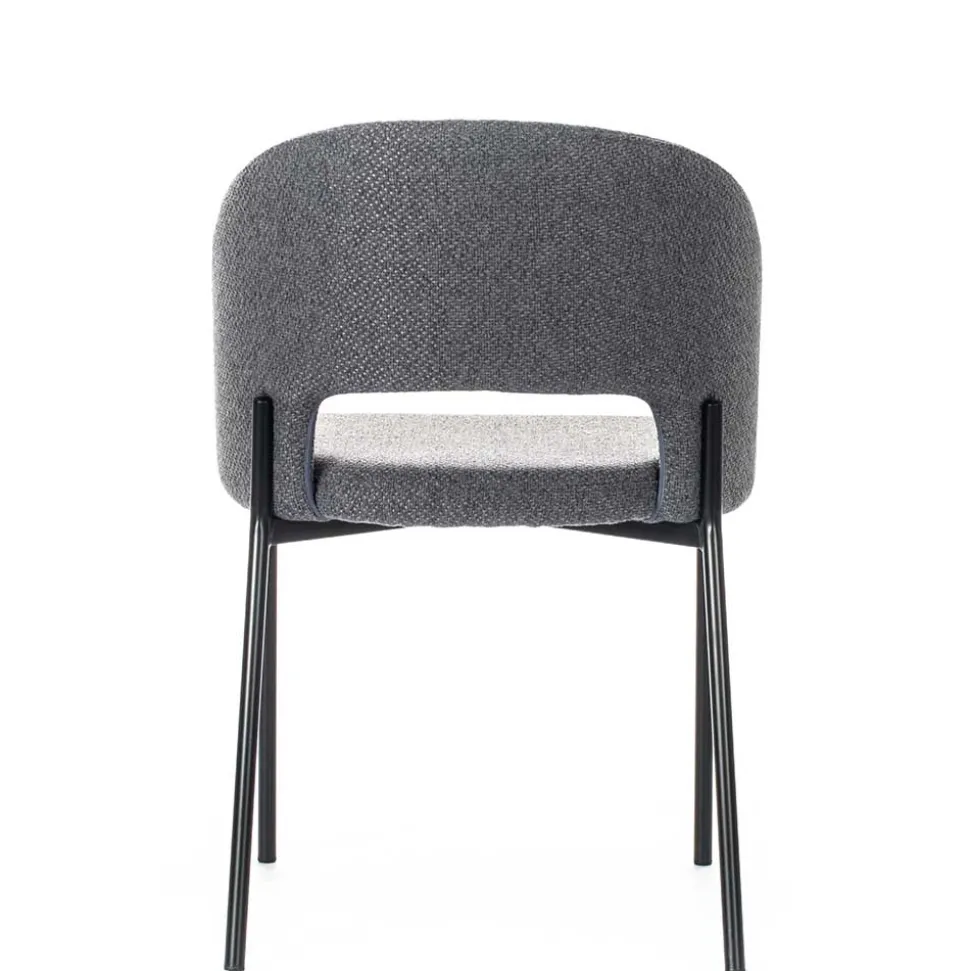 Stühle aus Strukturstoff Grau - Makimona (2er Set)