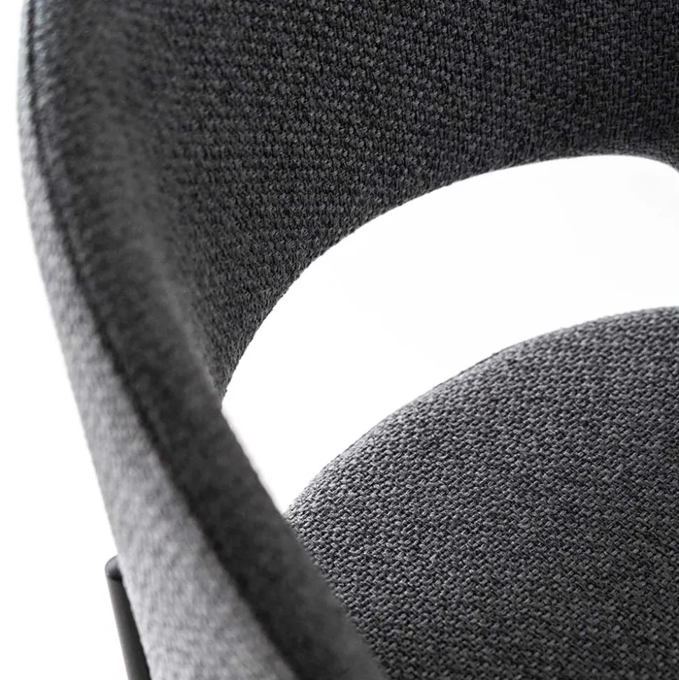 Stühle aus Strukturstoff Grau - Makimona (2er Set)